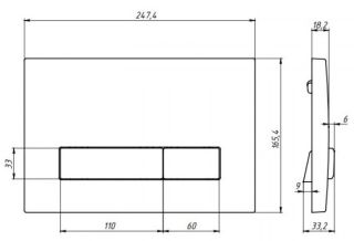 Инсталляция для унитаза Berges АТОМ Line 410 кнопка матовый хром 040344
